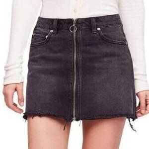 Free People Denim Mini Skirt - Zip it Up
